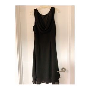 Black chiffon A-line dress